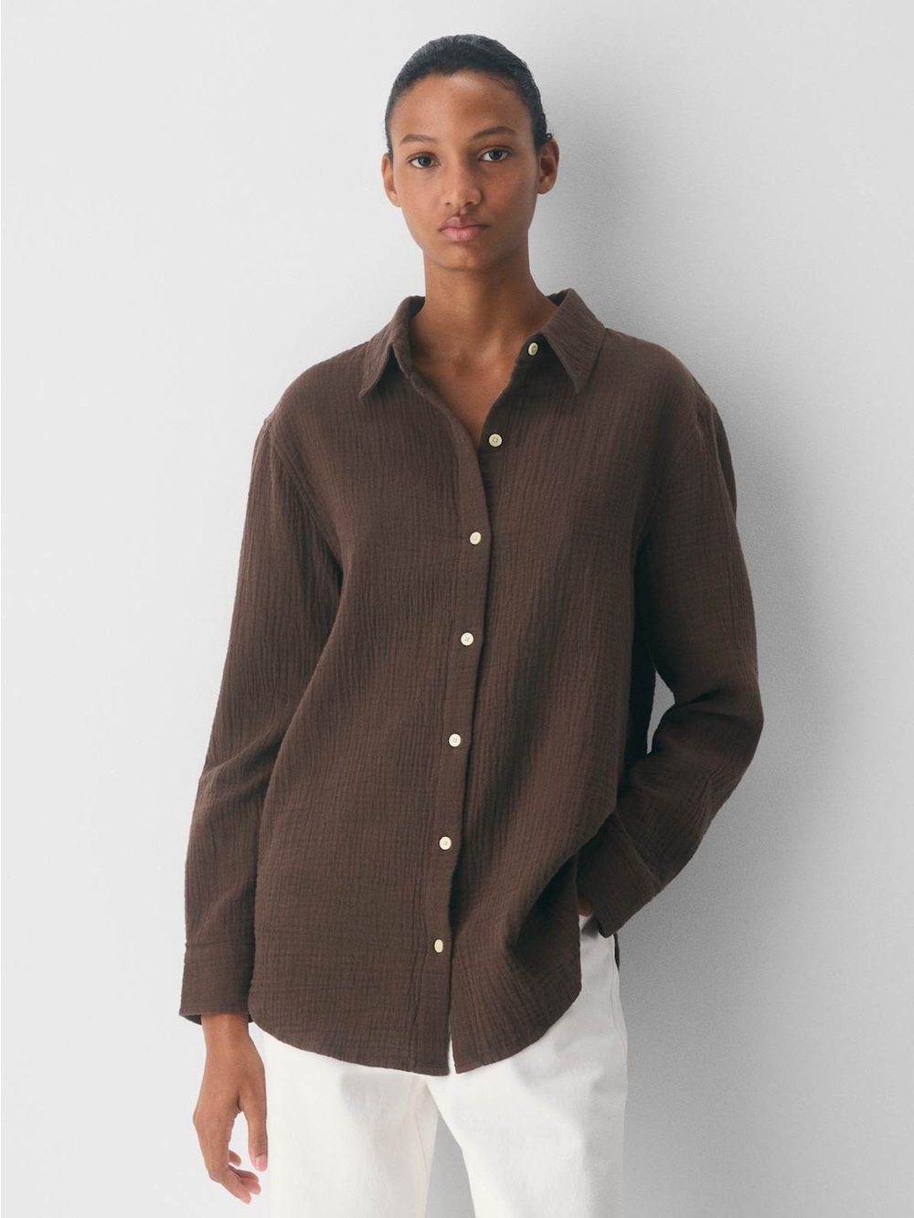 ARITZIA | air plush cotton sail shirt | size xs